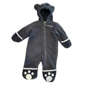 Columbia Infant Bear Baby Sherpa Bunting One Piece Winter Suite 3-6 Months Black